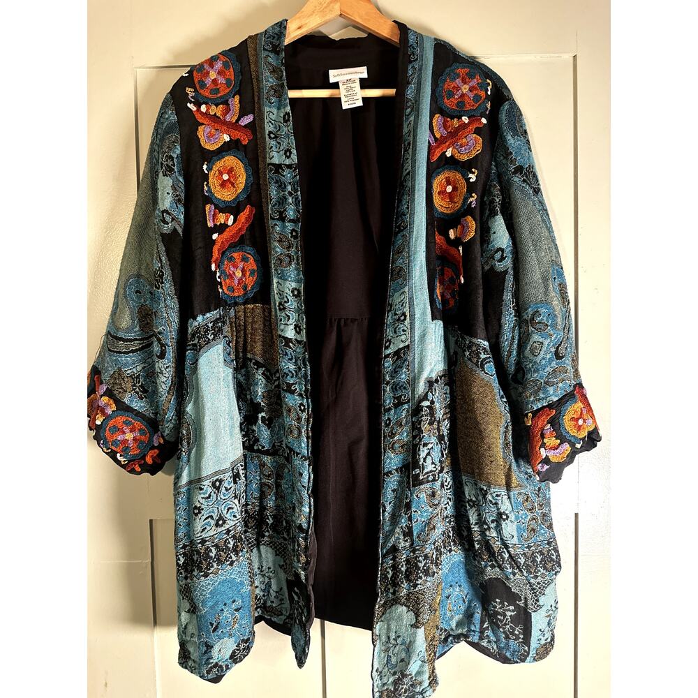 Soft Surroundings Boho Patchwork Kimono Cardigan Size 2X